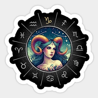 ZODIAC Capricorn - Astrological CAPRICORN - CAPRICORN - ZODIAC sign - Van Gogh style - 2 Sticker